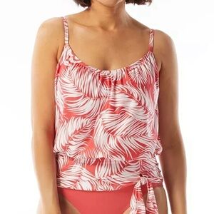 NWT Coco Reef Women's Contours Clarity Bandeau Printed Tankini Top size 12